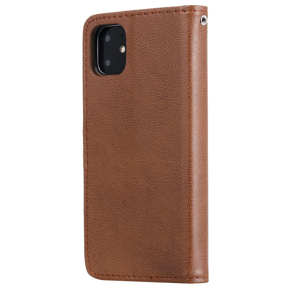 iPhone 11 Wallet Flip Cover 2 in 1 – Brun - produktbillede 3