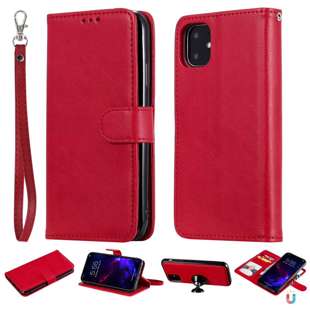 iPhone 11 Wallet Flip Cover 2 in 1 – Rød - produktbillede 1