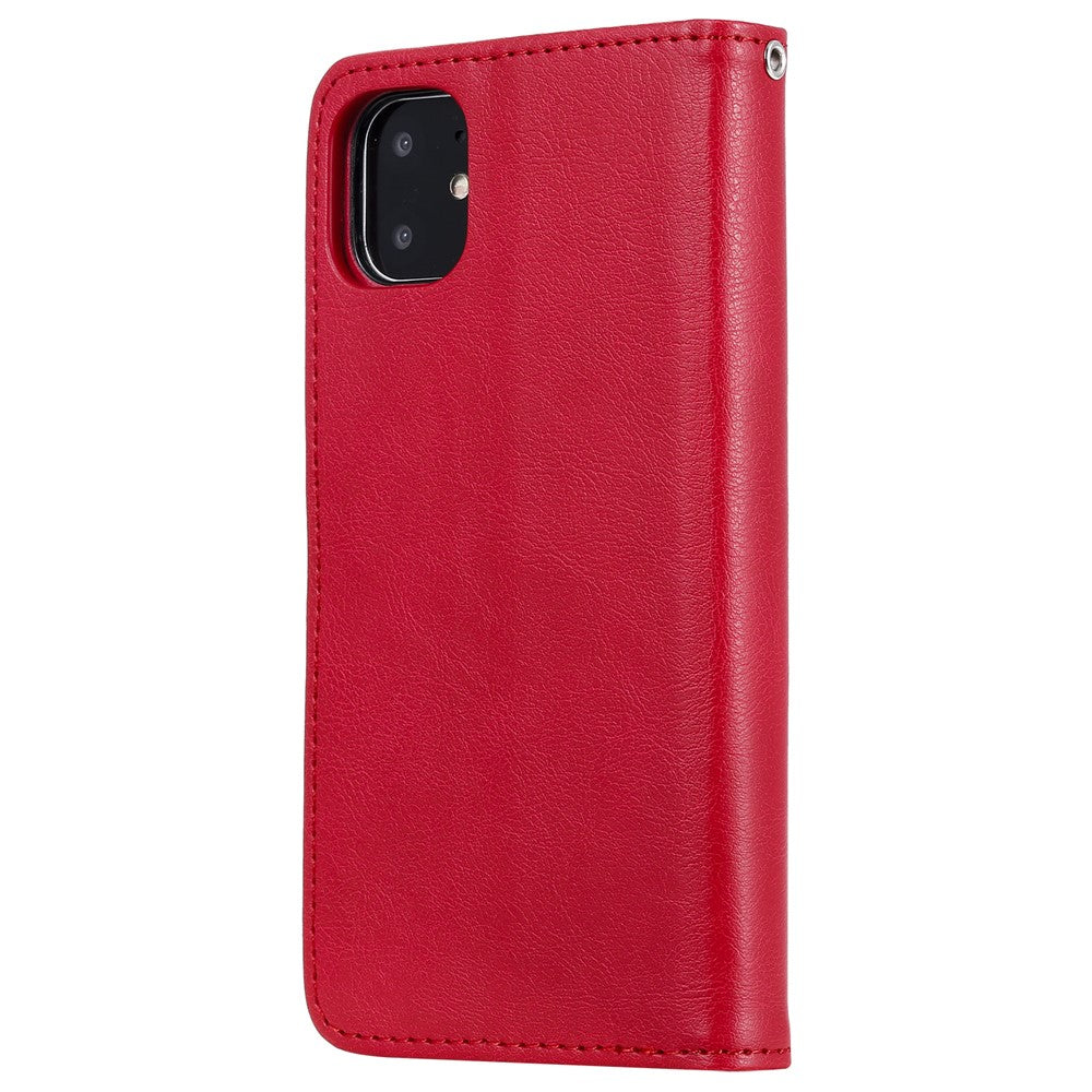 iPhone 11 Wallet Flip Cover 2 in 1 – Rød - produktbillede 3