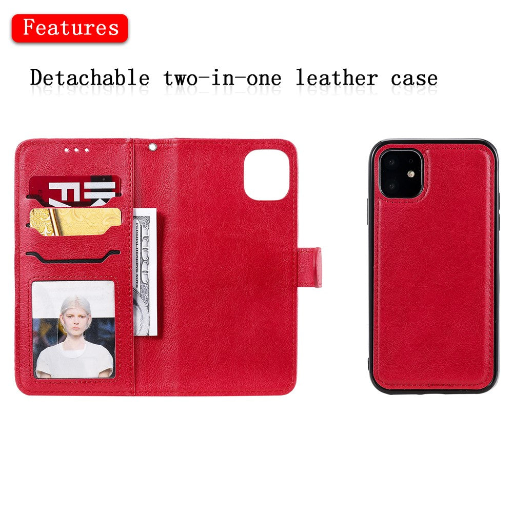 iPhone 11 Wallet Flip Cover 2 in 1 – Rød - produktbillede 7