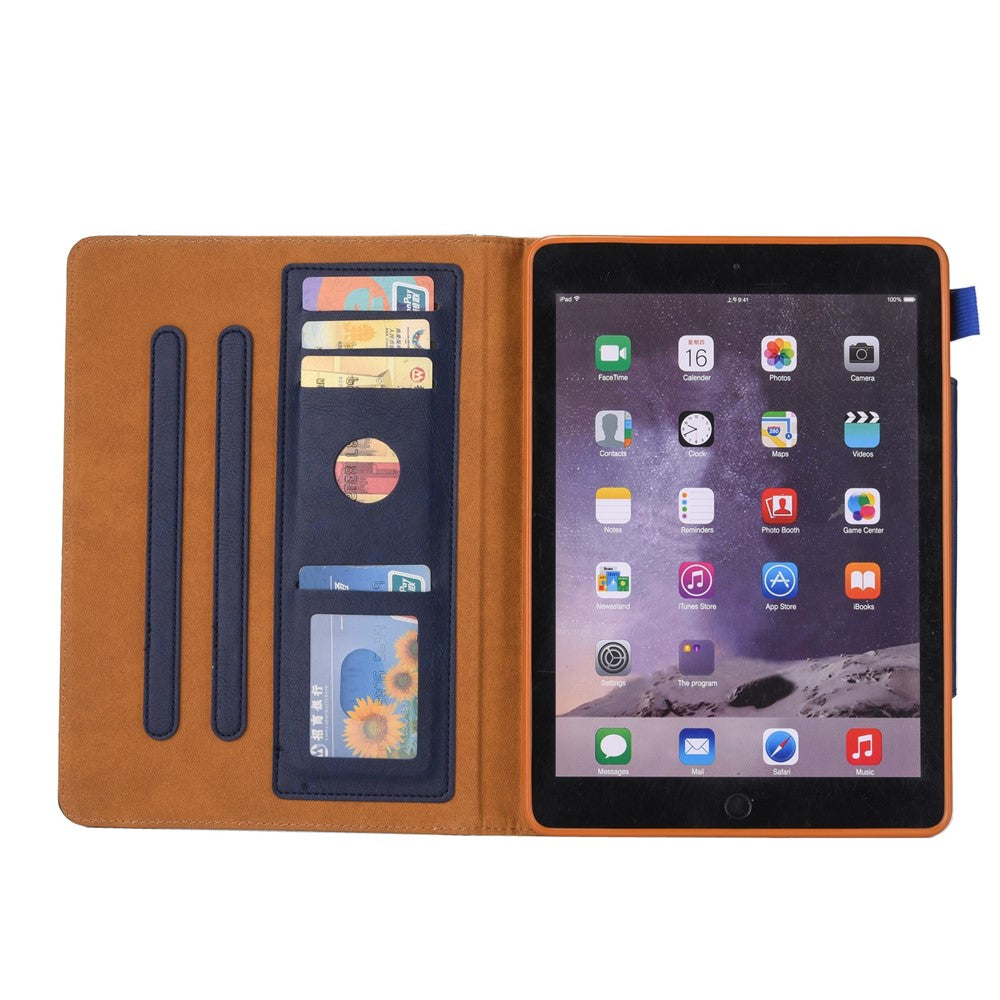 Ipad 10,2/10,5 læder cover Blå m.kortlommer og standfunktion - produktbillede 10
