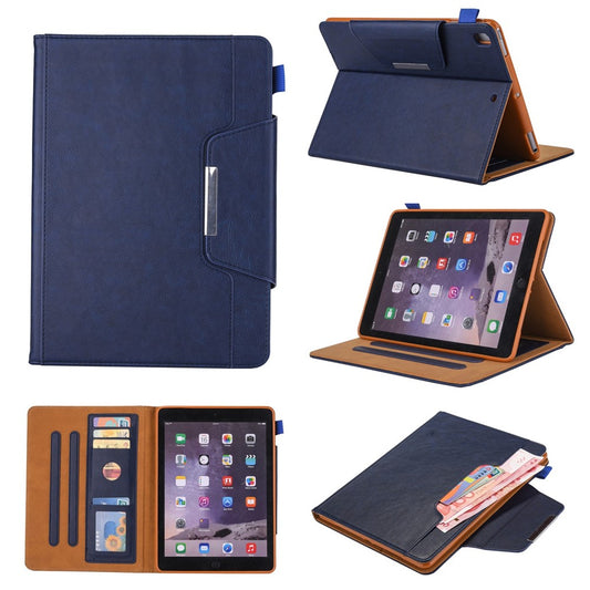 Ipad 10,2/10,5 læder cover Blå m.kortlommer og standfunktion - produktbillede 1