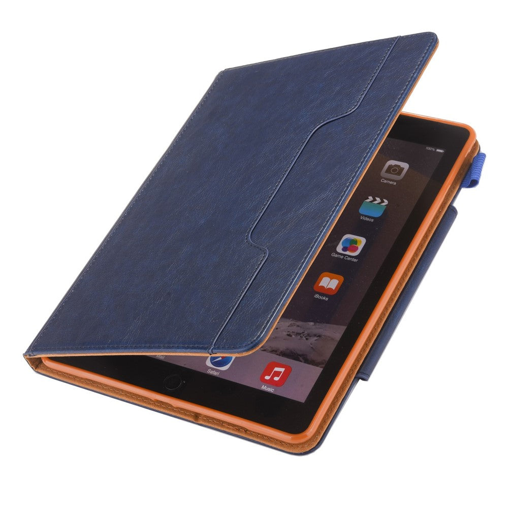 Ipad 10,2/10,5 læder cover Blå m.kortlommer og standfunktion - produktbillede 5