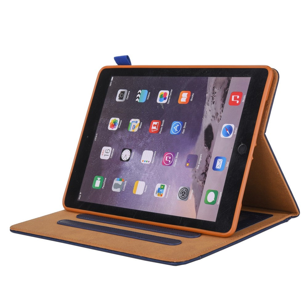 Ipad 10,2/10,5 læder cover Blå m.kortlommer og standfunktion - produktbillede 7