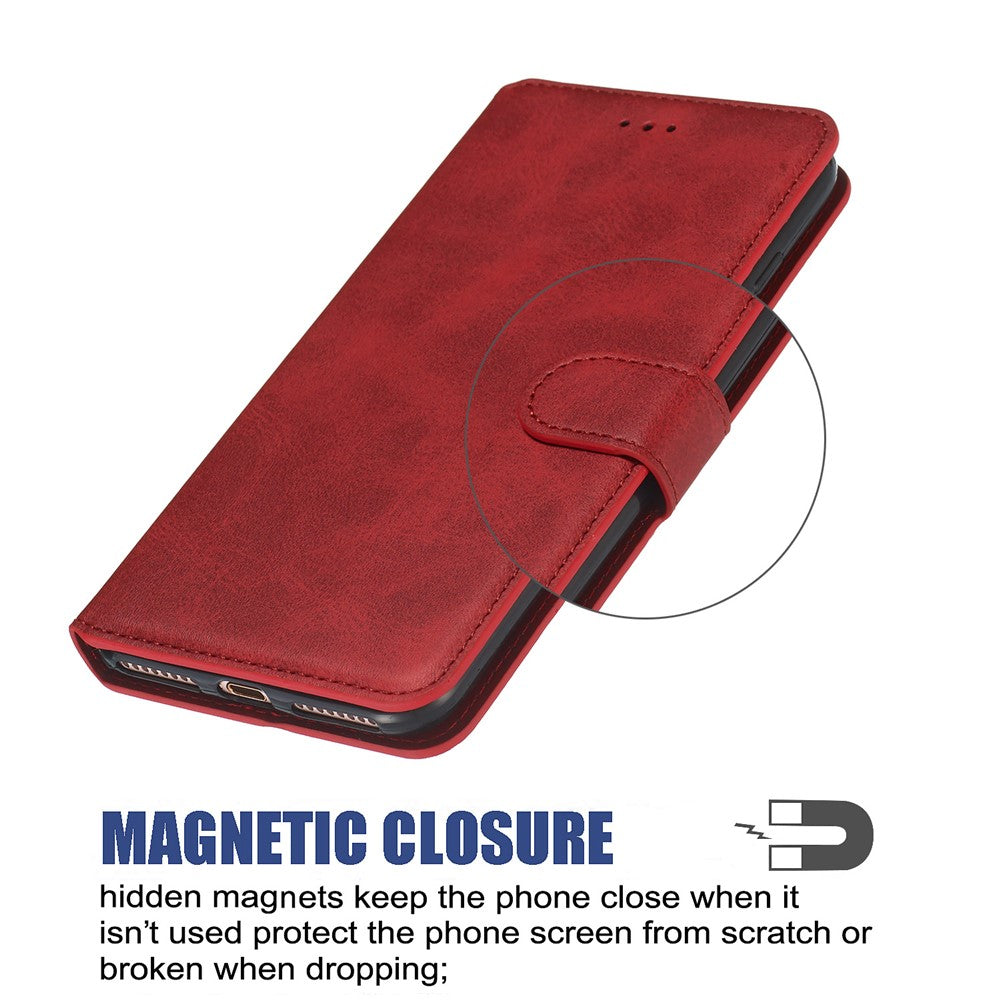 iPhone 11 Læder Wallet Flip Cover Stand Cell – Rød - produktbillede 10