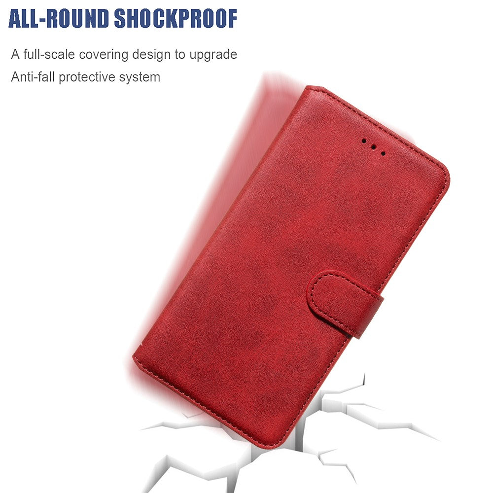 iPhone 11 Læder Wallet Flip Cover Stand Cell – Rød - produktbillede 11
