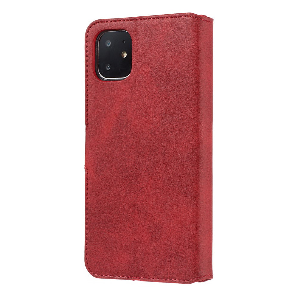 iPhone 11 Læder Wallet Flip Cover Stand Cell – Rød - produktbillede 4