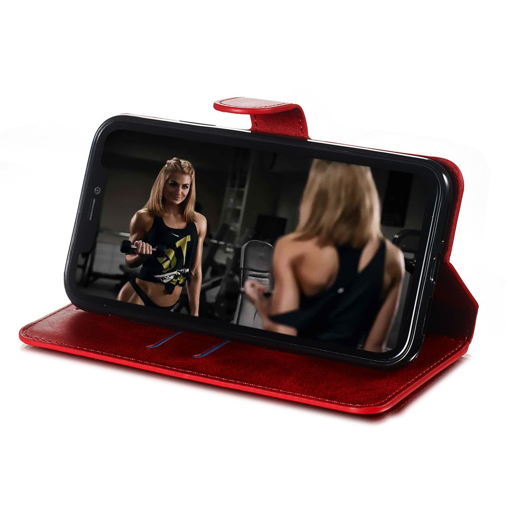 iPhone 11 Læder Wallet Flip Cover Stand Cell – Rød - produktbillede 8