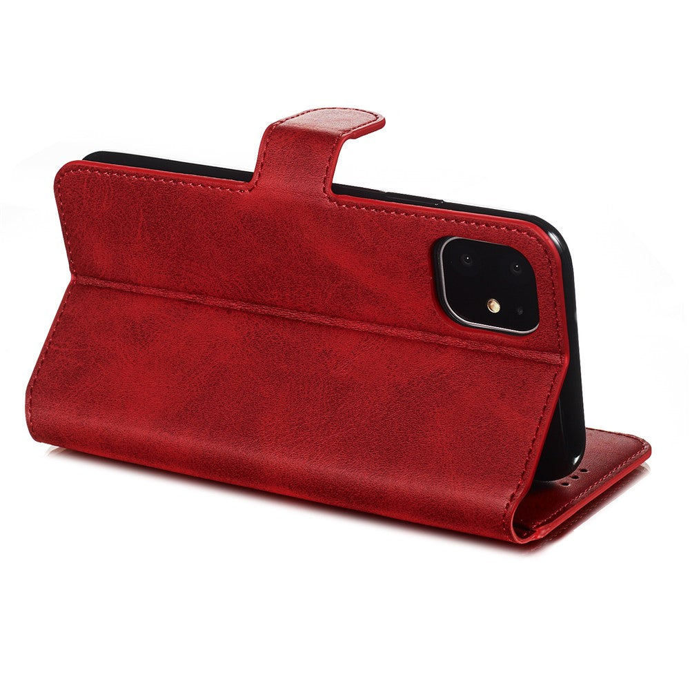 iPhone 11 Læder Wallet Flip Cover Stand Cell – Rød - produktbillede 9