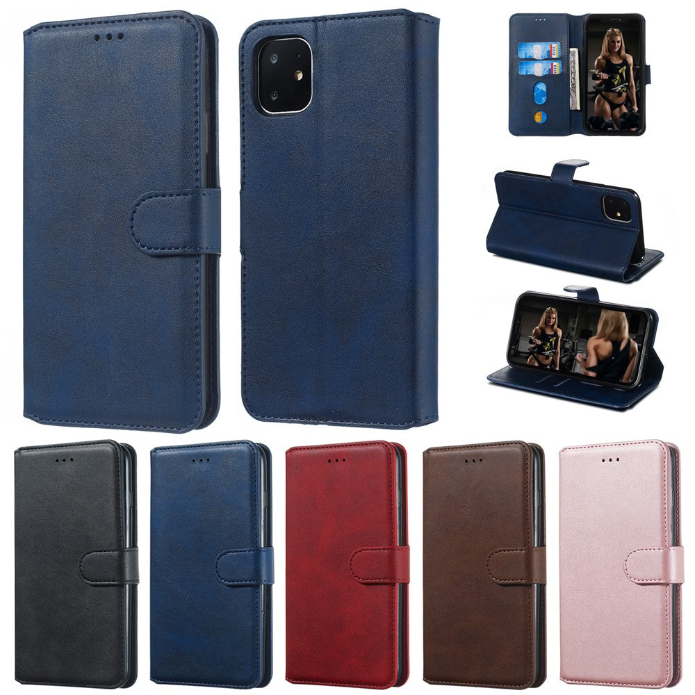 iPhone 11 Læder Wallet Flip Cover Stand m MagS – Blå - produktbillede 12