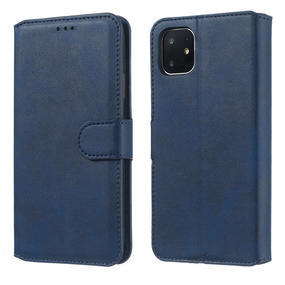 iPhone 11 Læder Wallet Flip Cover Stand m MagS – Blå - produktbillede 3