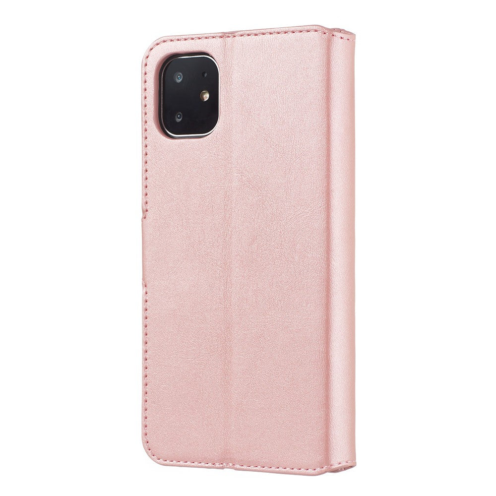 iPhone 11 Læder Wallet Flip Cover Stand Cell Mag 61 Rose – Guld - produktbillede 4