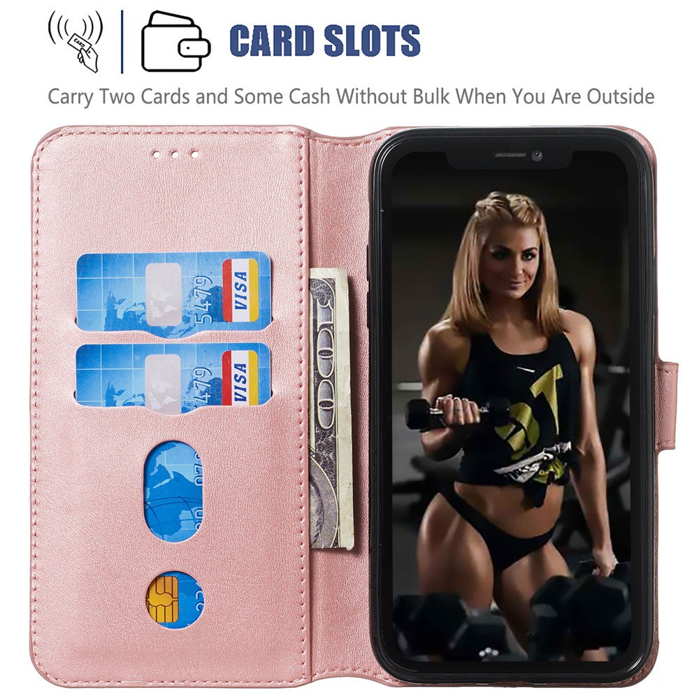 iPhone 11 Læder Wallet Flip Cover Stand Cell Mag 61 Rose – Guld - produktbillede 5
