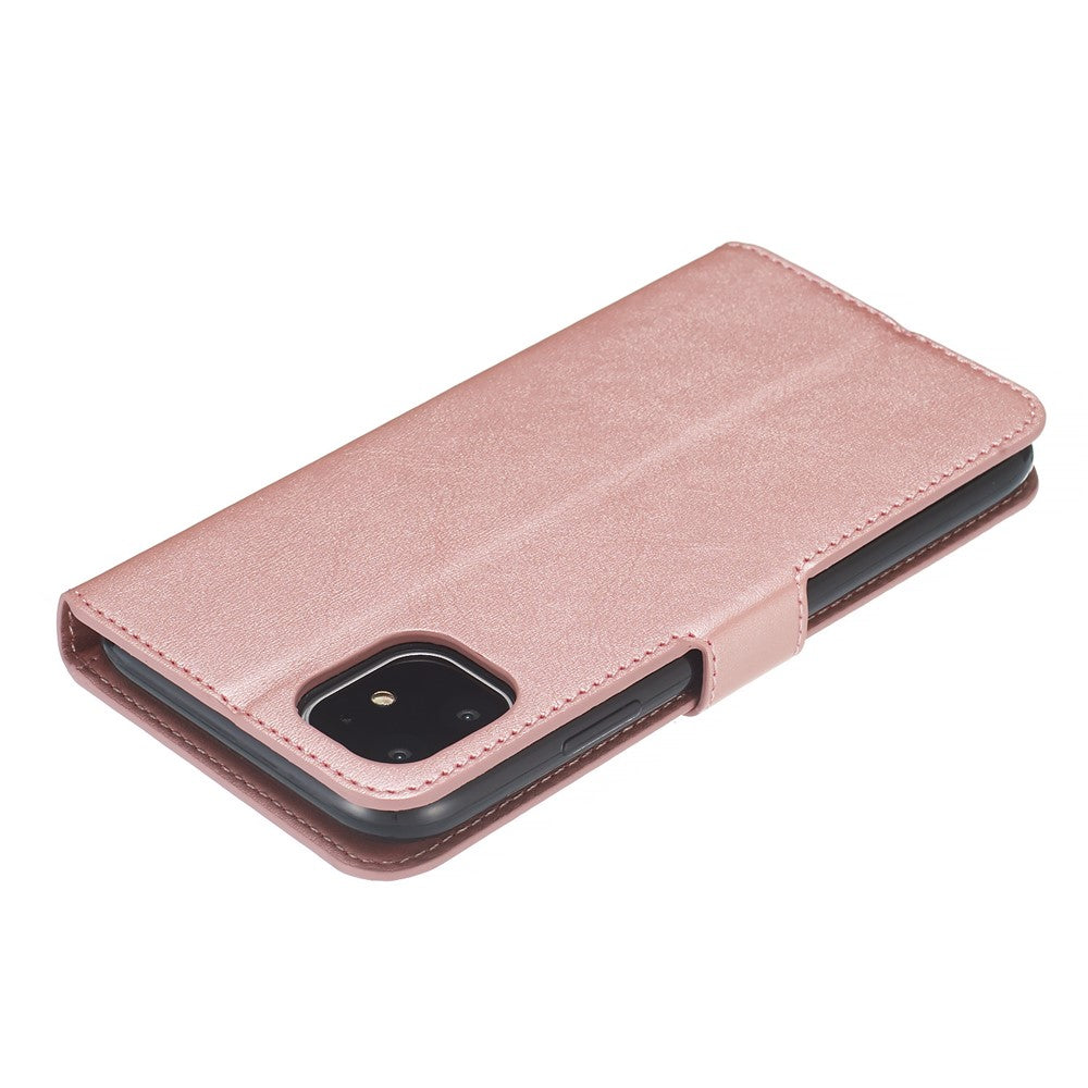 iPhone 11 Læder Wallet Flip Cover Stand Cell Mag 61 Rose – Guld - produktbillede 7