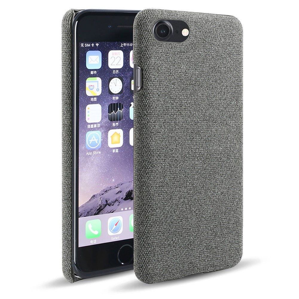 iPhone 7/8/SE Cover KSQ Cloth Texture Hard Plastic 2020 Dark – Grå - produktbillede 1