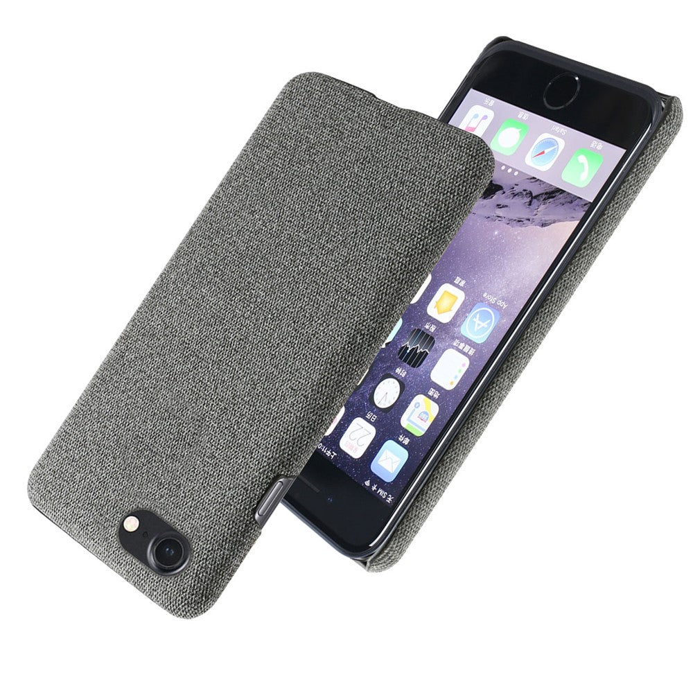 iPhone 7/8/SE Cover KSQ Cloth Texture Hard Plastic 2020 Dark – Grå - produktbillede 2