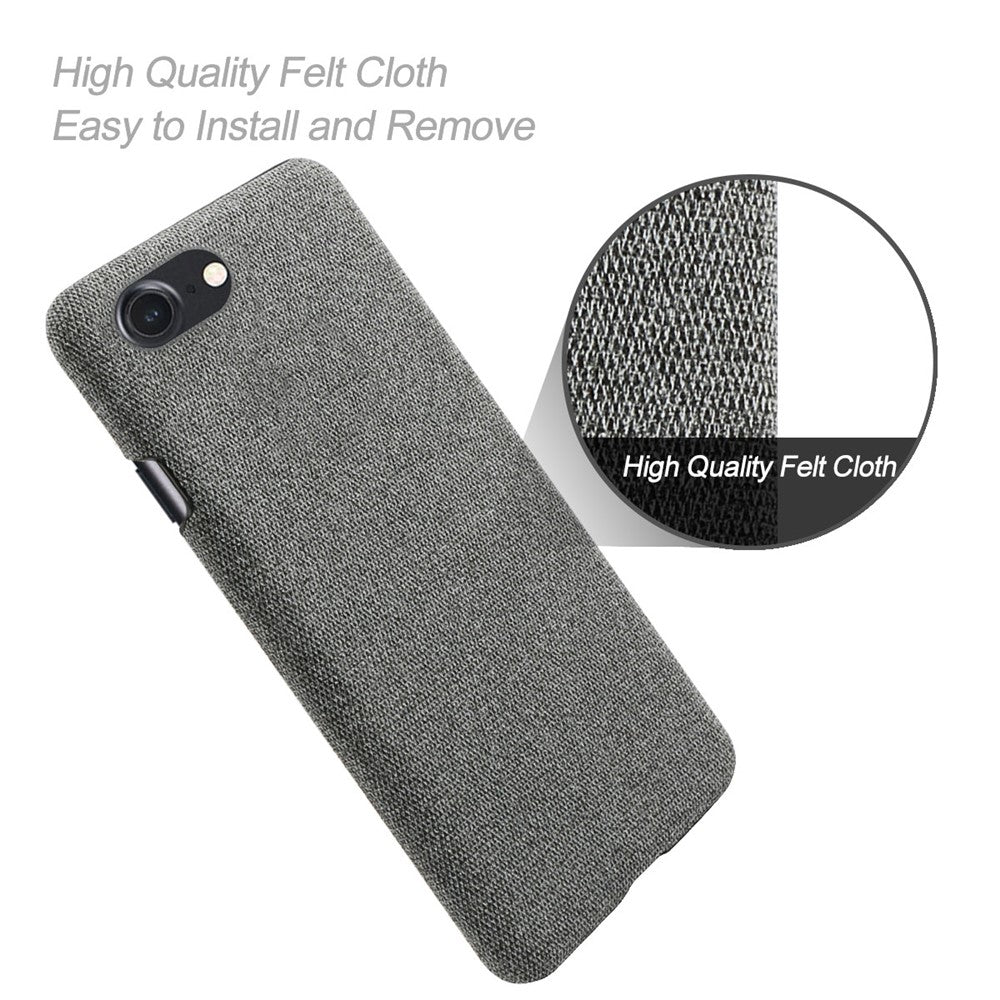 iPhone 7/8/SE Cover KSQ Cloth Texture Hard Plastic 2020 Dark – Grå - produktbillede 4