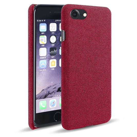 iPhone 7/8/SE Cover KSQ Cloth Texture Hard Plastic 2020 – Rød - produktbillede 1
