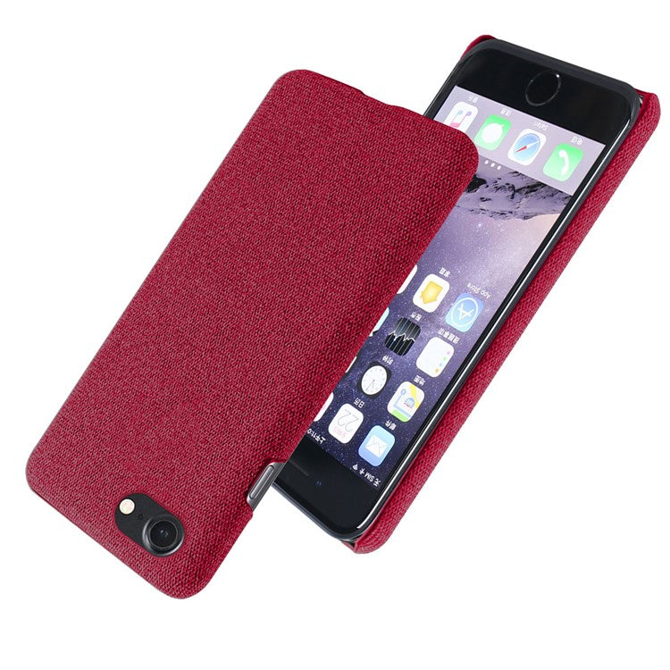 iPhone 7/8/SE Cover KSQ Cloth Texture Hard Plastic 2020 – Rød - produktbillede 2