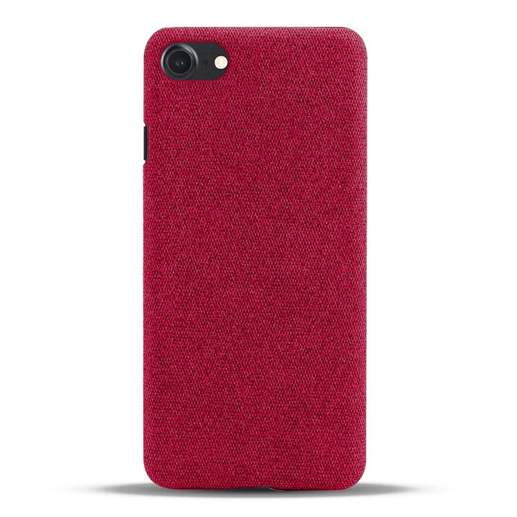 iPhone 7/8/SE Cover KSQ Cloth Texture Hard Plastic 2020 – Rød - produktbillede 3