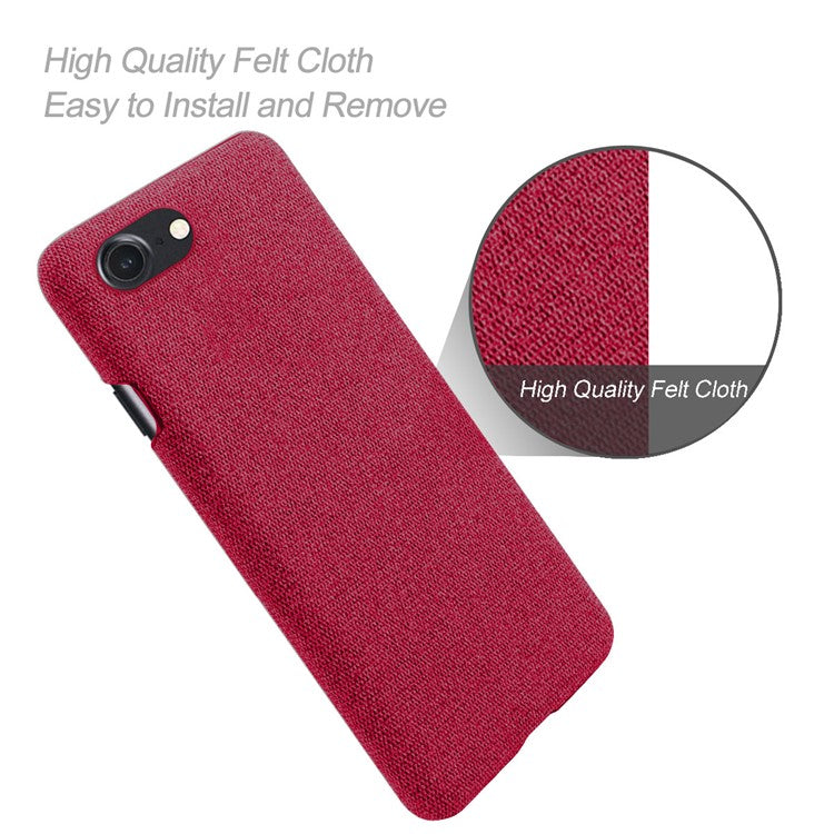 iPhone 7/8/SE Cover KSQ Cloth Texture Hard Plastic 2020 – Rød - produktbillede 4