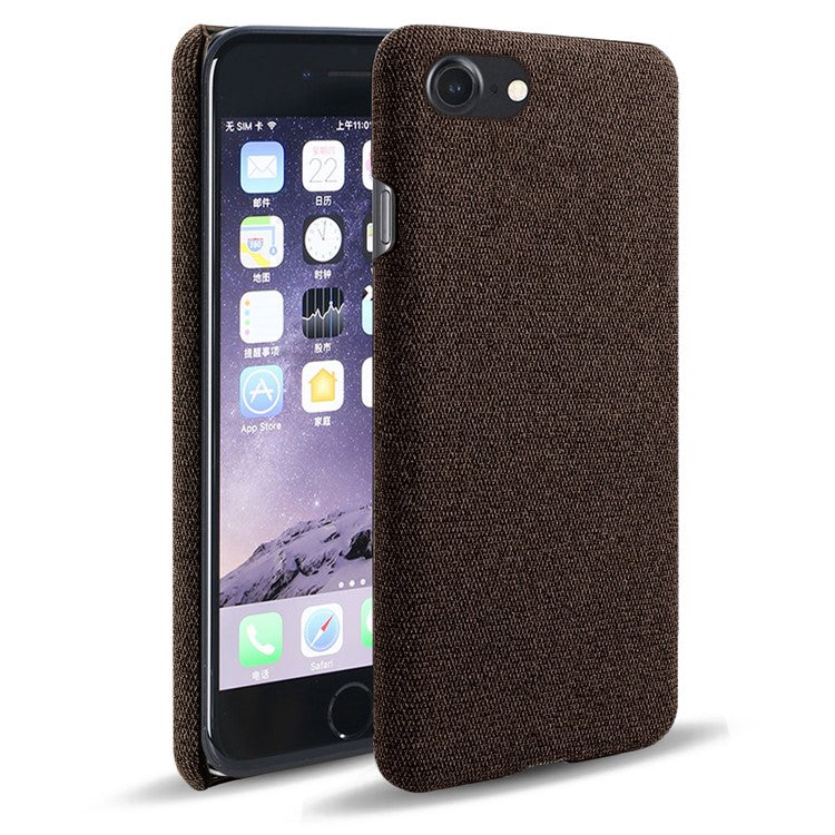 iPhone 7/8/SE Cover KSQ Cloth Texture Hard Plastic 2020 Coffee - produktbillede 1