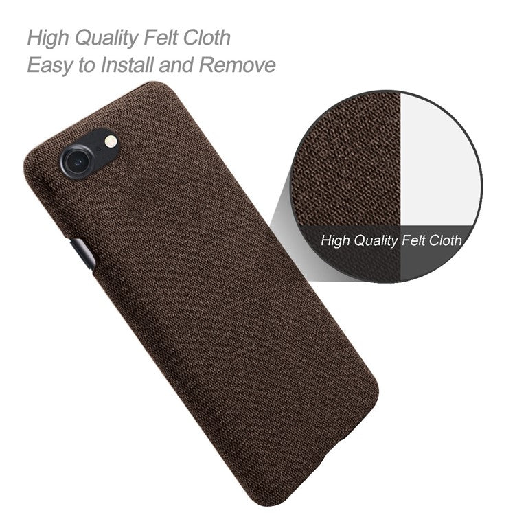 iPhone 7/8/SE Cover KSQ Cloth Texture Hard Plastic 2020 Coffee - produktbillede 4