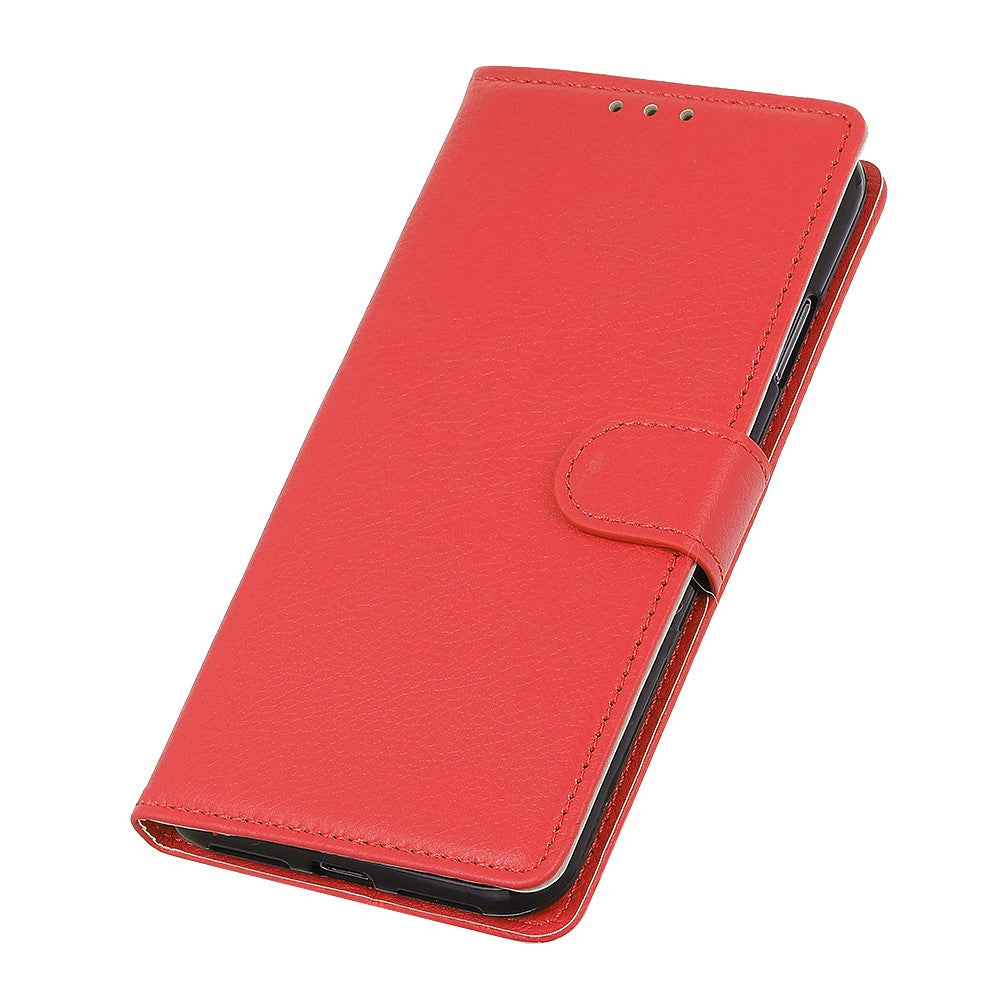 iPhone 12/12 Pro Læder Wallet Flip Cover Stand Anti dust Shock resistant Litchi Skin Texture – Rød - produktbillede 6