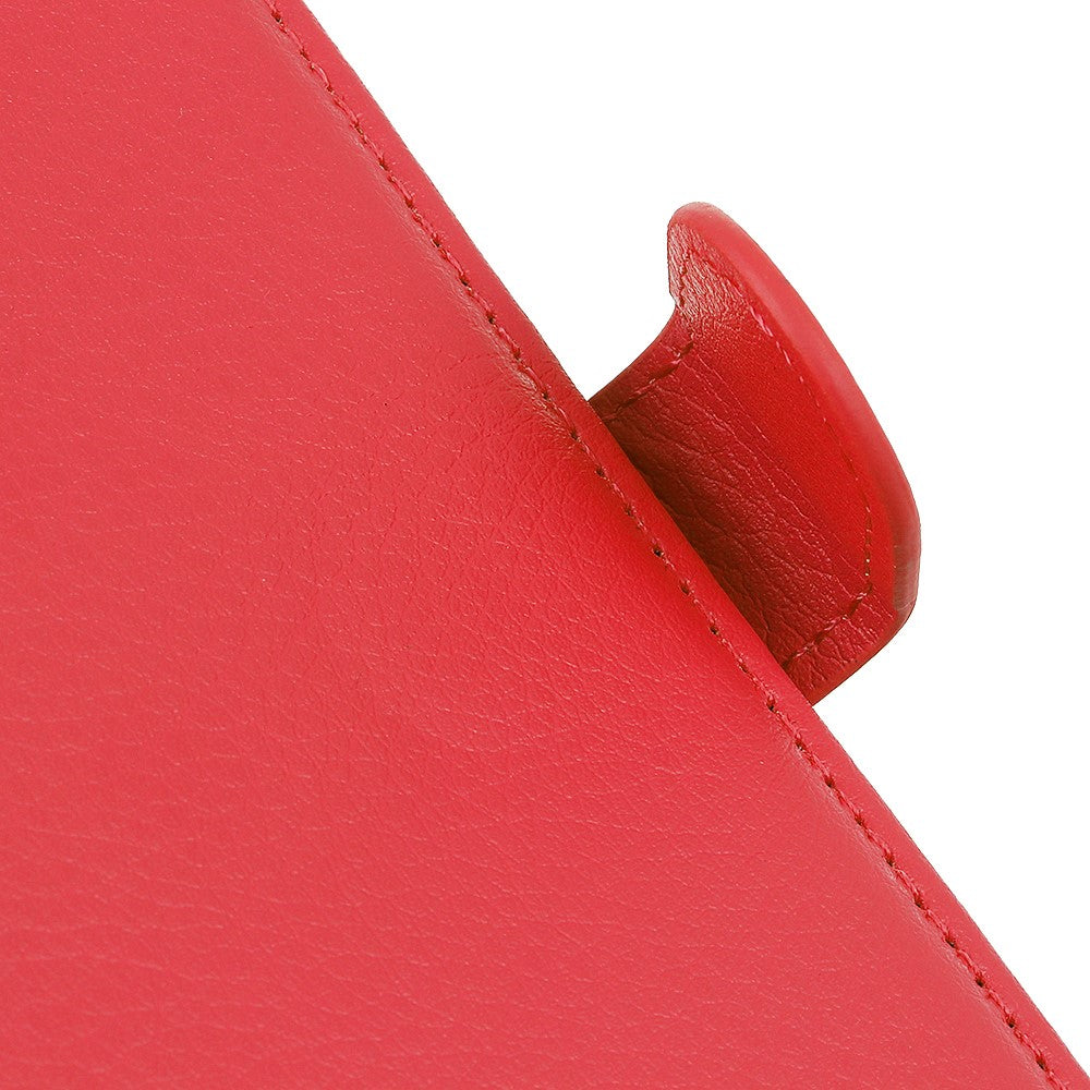 iPhone 12/12 Pro Læder Wallet Flip Cover Stand Anti dust Shock resistant Litchi Skin Texture – Rød - produktbillede 8