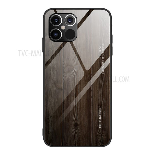 iPhone 12 Pro Max TPU Cover Glas Mørk trælook - produktbillede 1