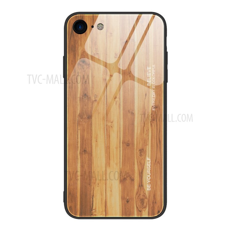 iPhone 7/8/SE TPU Cover Glas Lys trælook