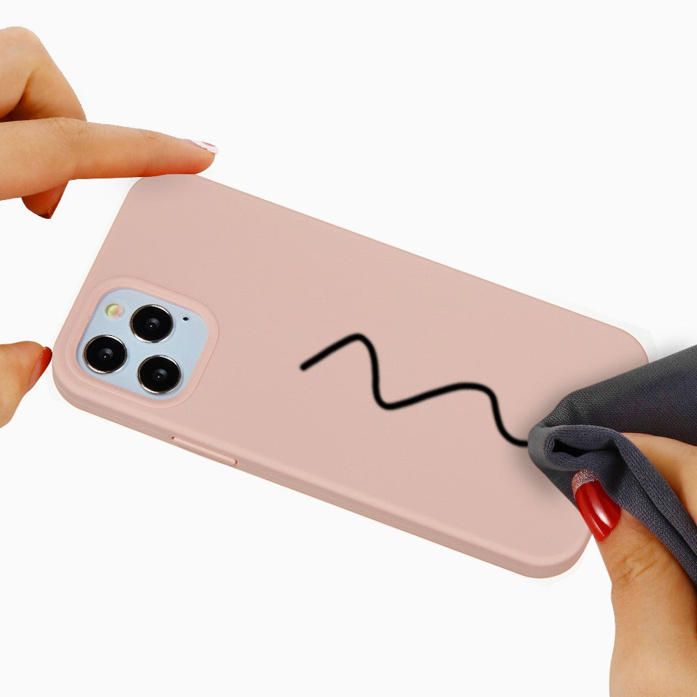 iPhone 12/12 Pro Silicone Cover Soft Liquid Back Anti scratch Anti fingerprint – Pink - produktbillede 5