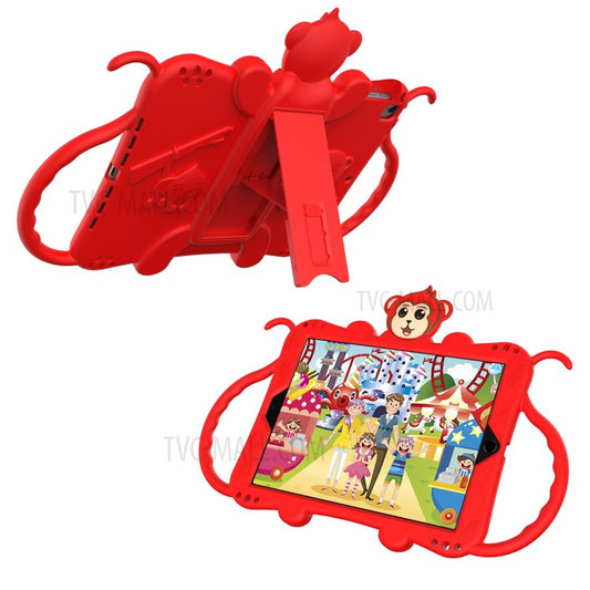 Monkey Style Silicone Kickstand Tablet Case with Shoulder Strap for iPad 9.7-inch (2017)/(2018)/Air (2013)/Air 2 - Red - produktbillede 1