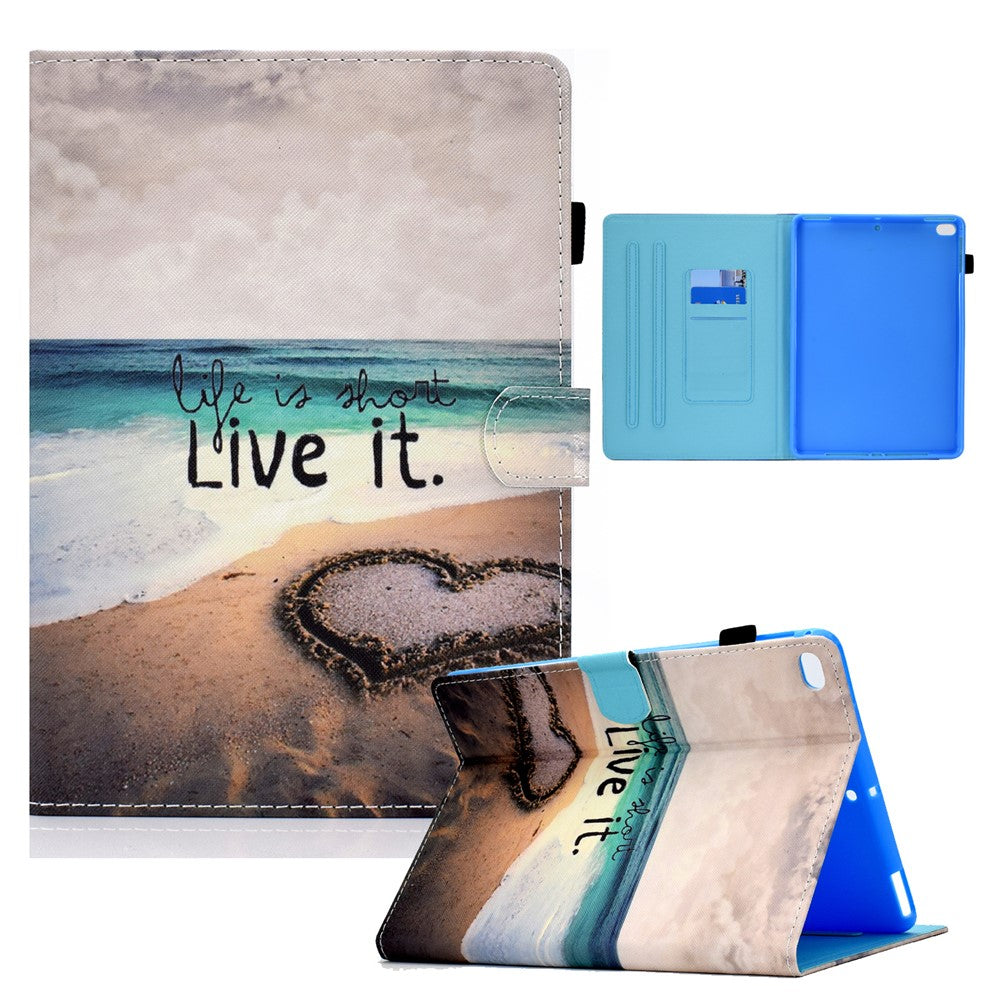 For iPad Air (2013) / Air 2 / iPad 9.7-inch (2017) / (2018) Pattern Printed Leather - Beach - EOL - produktbillede 1