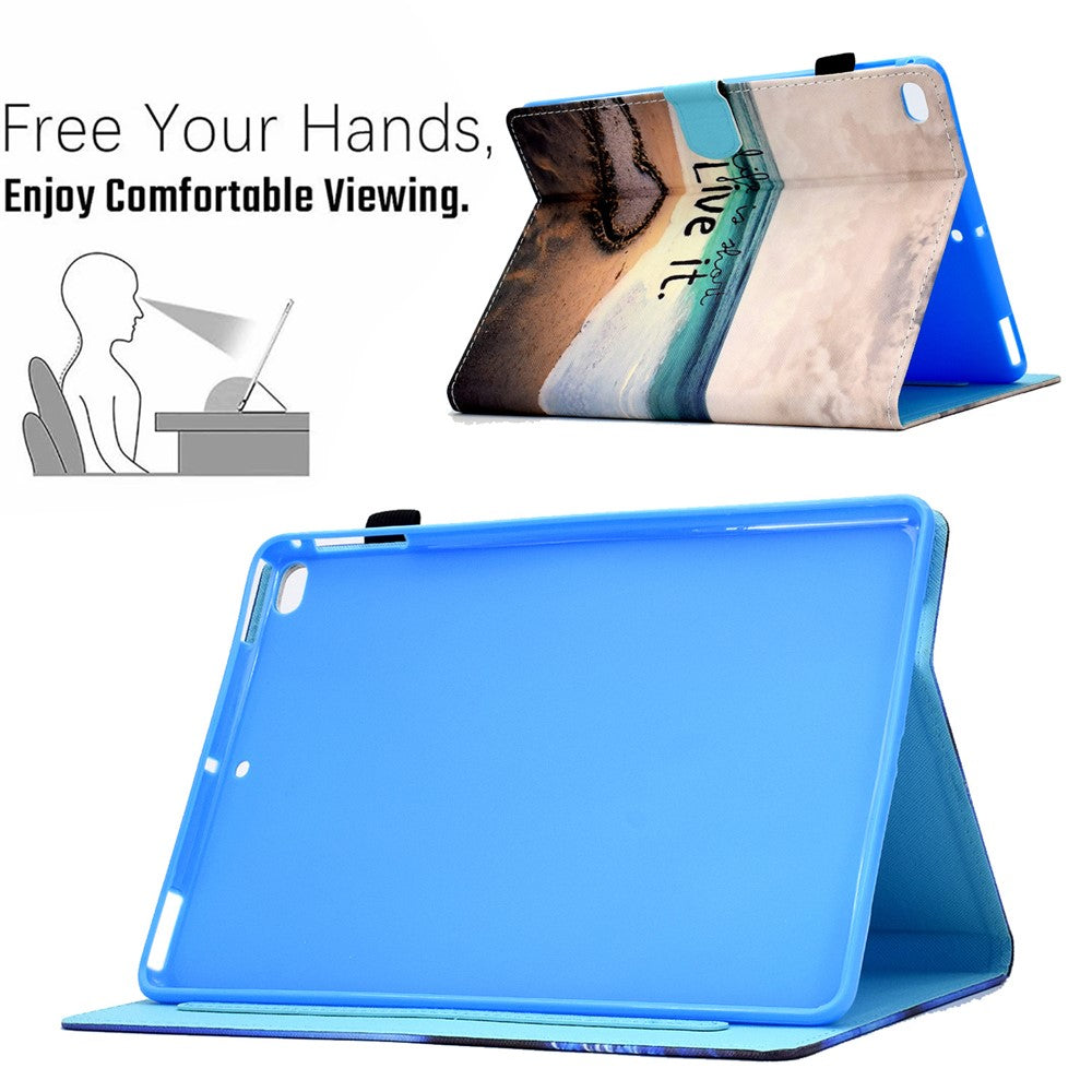 For iPad Air (2013) / Air 2 / iPad 9.7-inch (2017) / (2018) Pattern Printed Leather - Beach - EOL - produktbillede 3