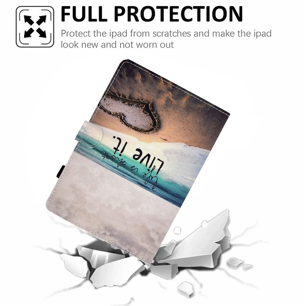 For iPad Air (2013) / Air 2 / iPad 9.7-inch (2017) / (2018) Pattern Printed Leather - Beach - EOL - produktbillede 7