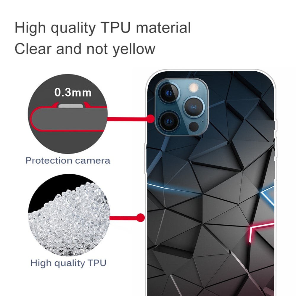 iPhone 12/12 Pro Cover Rombus – Sort - produktbillede 3