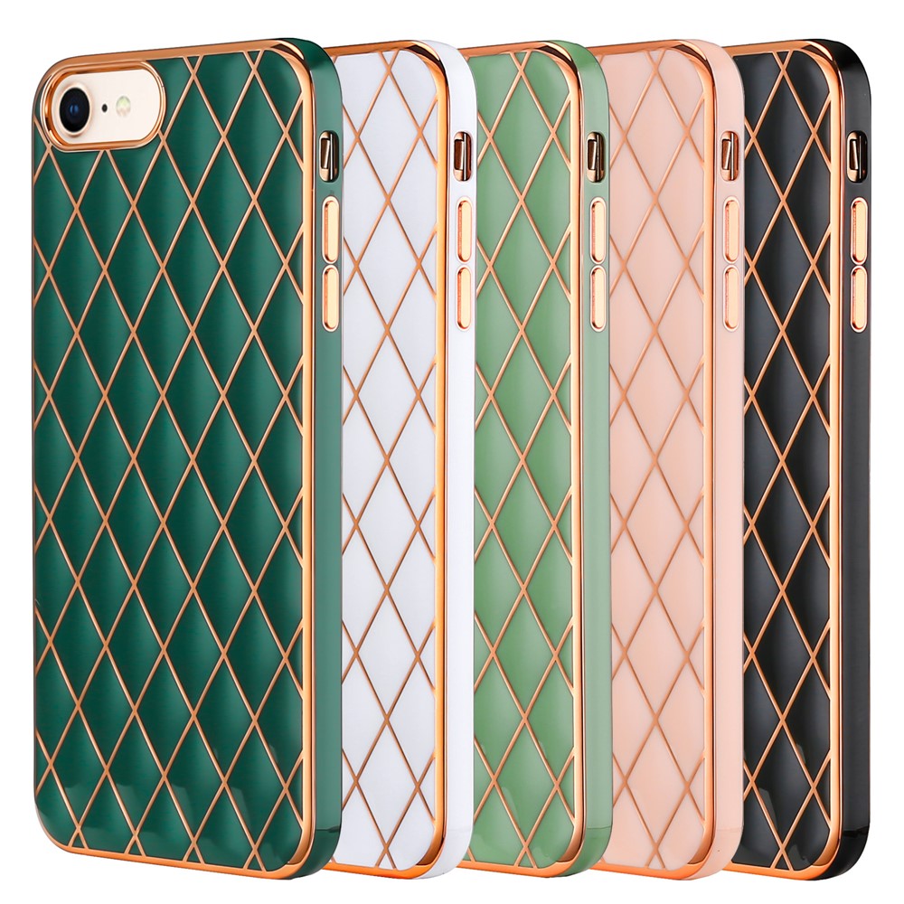 iPhone 7/8/SE TPU Cover Shockproof Electroplating Rhombus Pattern 2020 – Sort
