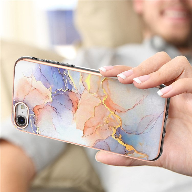 iPhone 7/8/SE Cover Marmorlook Milky Way – Hvid