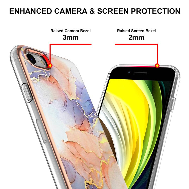 iPhone 7/8/SE Cover Marmorlook Milky Way – Hvid