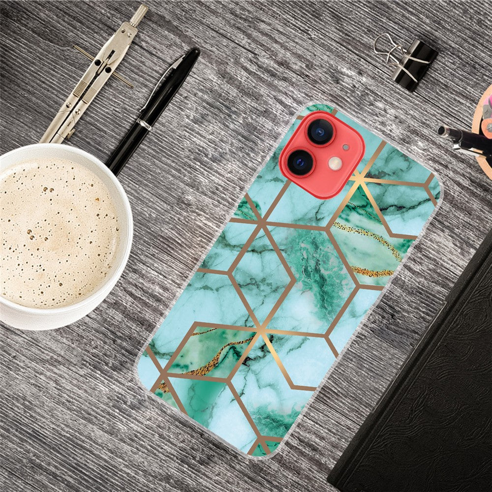 iPhone 13 TPU Cover Stylish Marble Pattern Back Style G - produktbillede 2