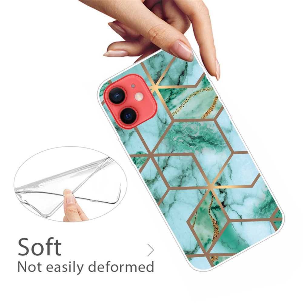 iPhone 13 TPU Cover Stylish Marble Pattern Back Style G - produktbillede 3