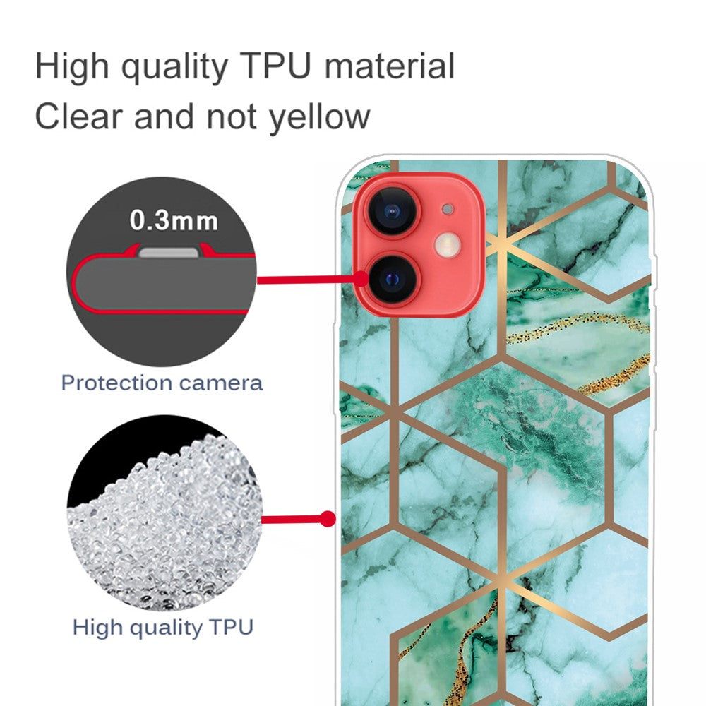 iPhone 13 TPU Cover Stylish Marble Pattern Back Style G - produktbillede 4