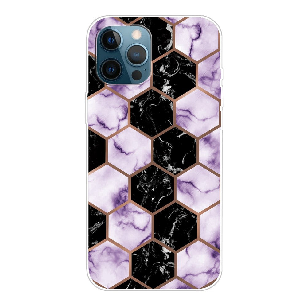 iPhone 13 Pro TPU Cover Stylish Marble Pattern Flexible Back Style U - produktbillede 1