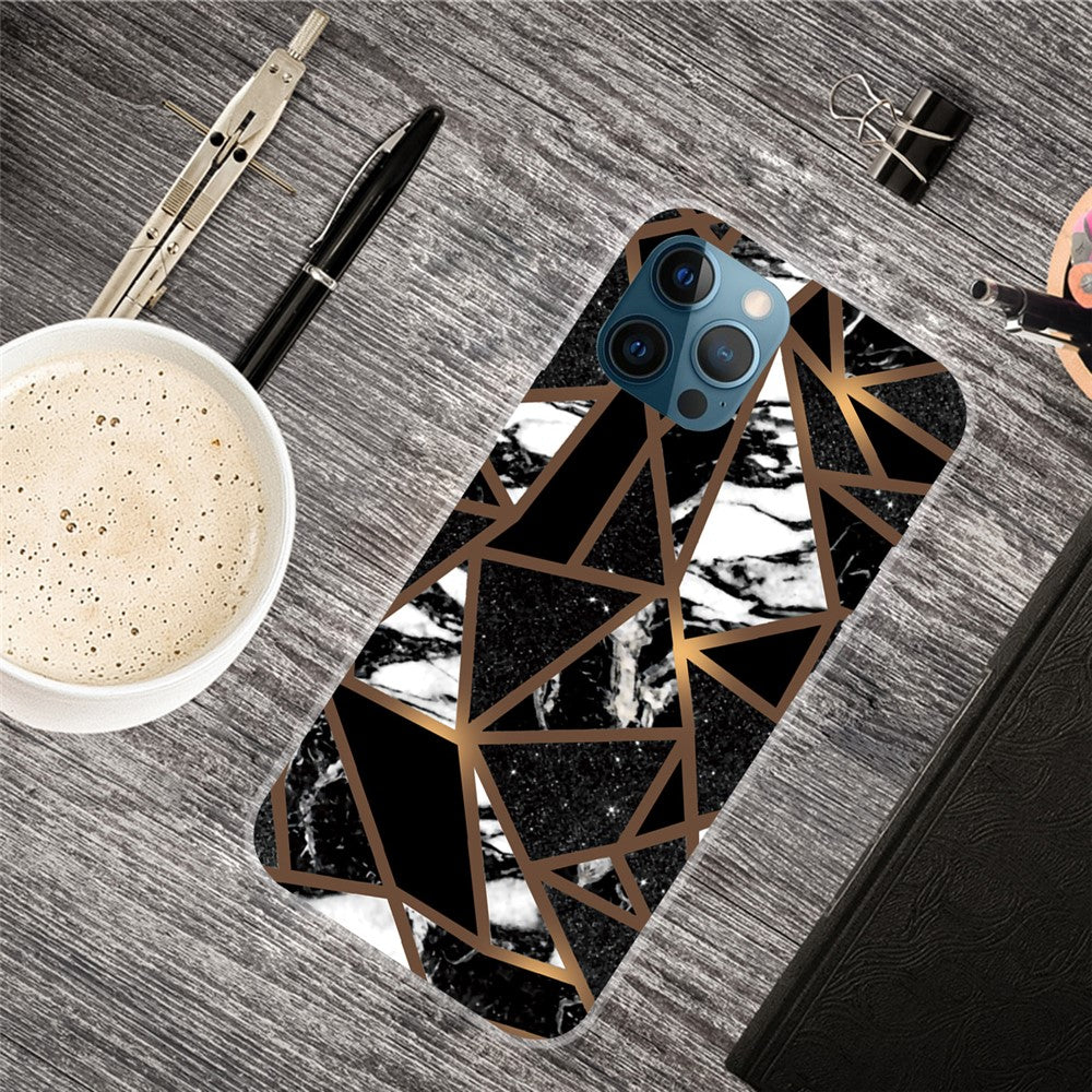 iPhone 13 Pro TPU Cover Abstract Marble Pattern Flexible Back Style G