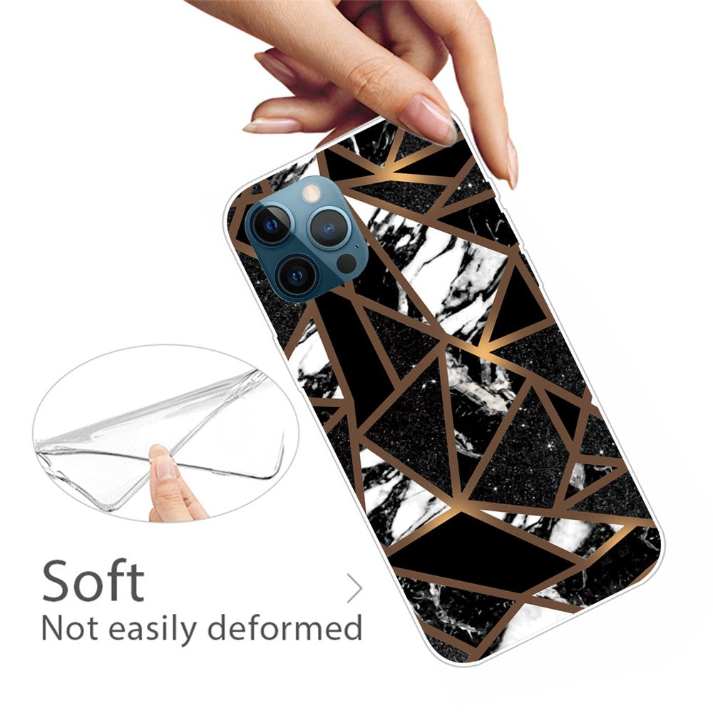 iPhone 13 Pro TPU Cover Abstract Marble Pattern Flexible Back Style G