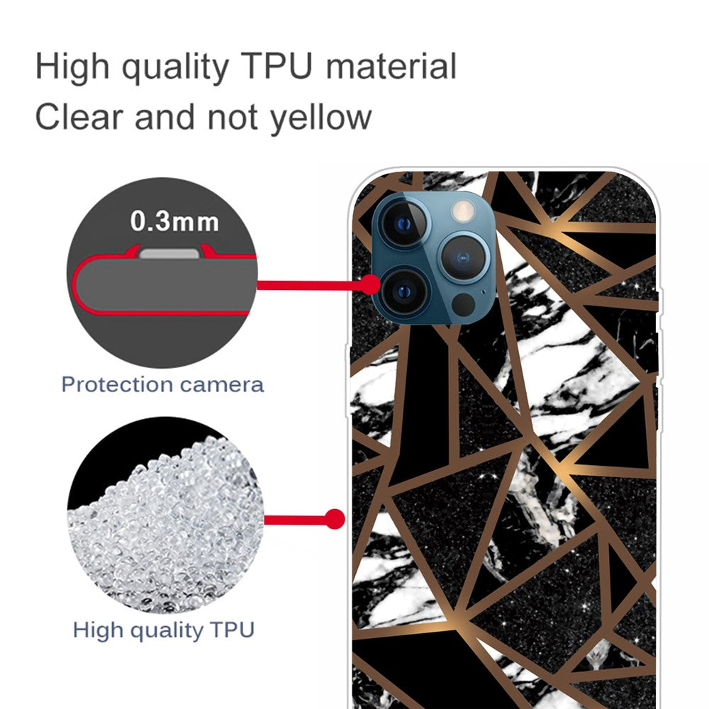 iPhone 13 Pro TPU Cover Abstract Marble Pattern Flexible Back Style G