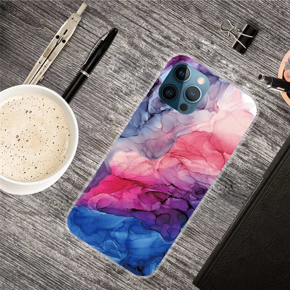 iPhone 13 Pro TPU Cover Abstract Marble Pattern Flexible Back Style P