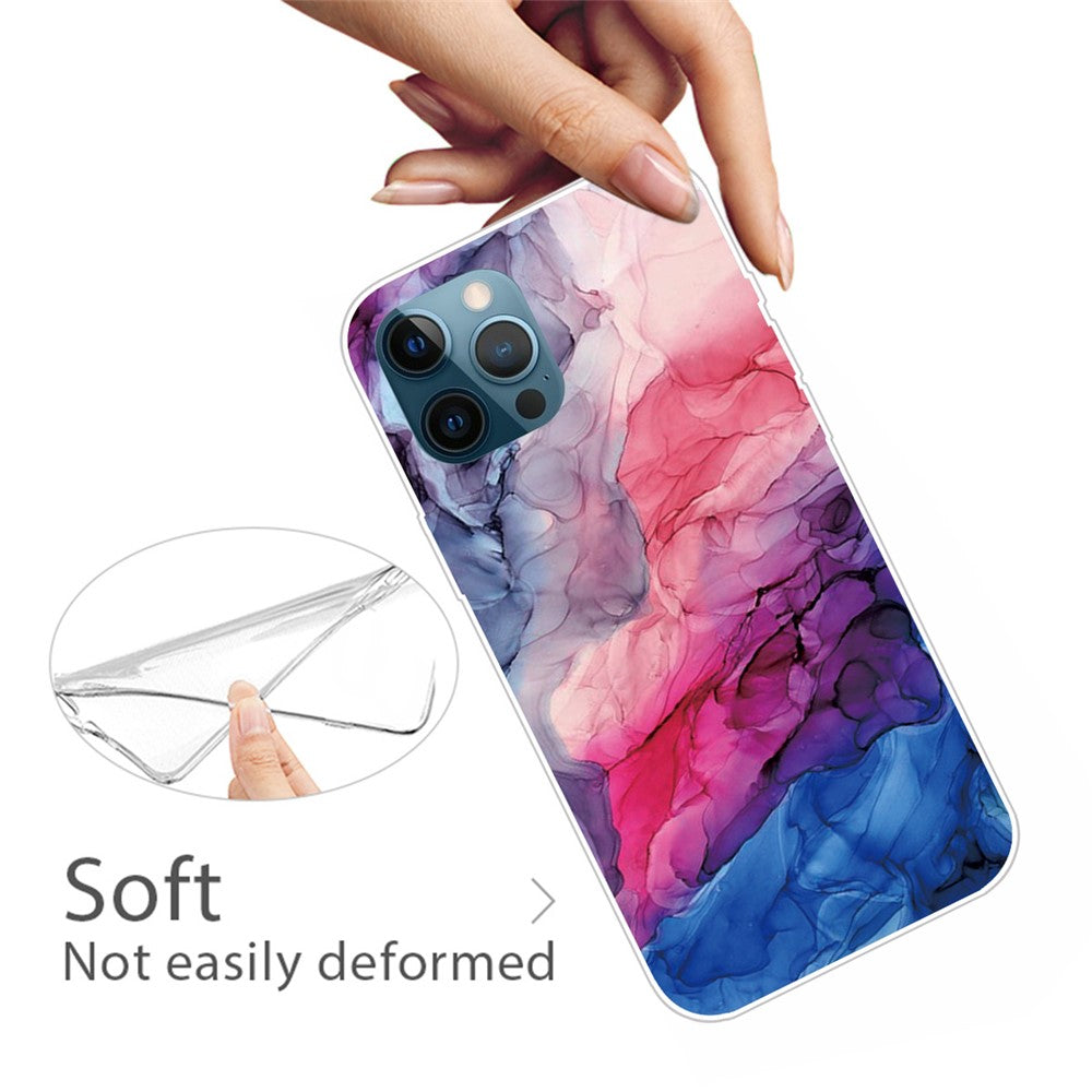 iPhone 13 Pro TPU Cover Abstract Marble Pattern Flexible Back Style P