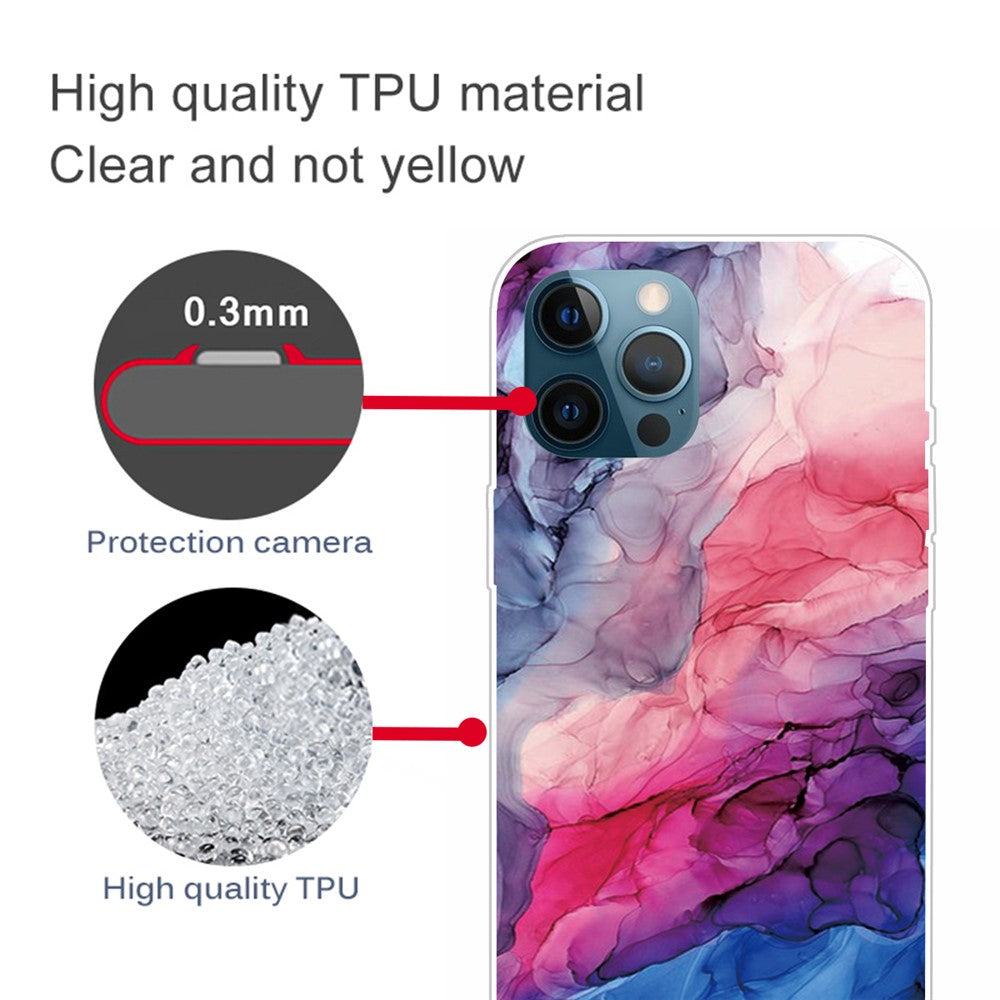 iPhone 13 Pro TPU Cover Abstract Marble Pattern Flexible Back Style P